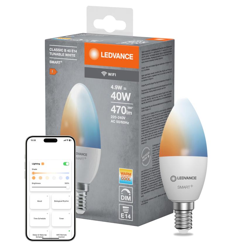 Lampa LED SMARTWIFI B40 4,9W/827230VTWFRE144X1 LEDV