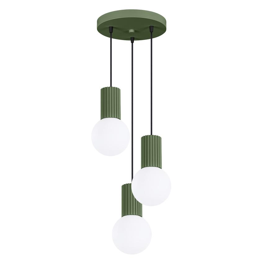 Lampa wisząca HALO 3P zielona oliwka