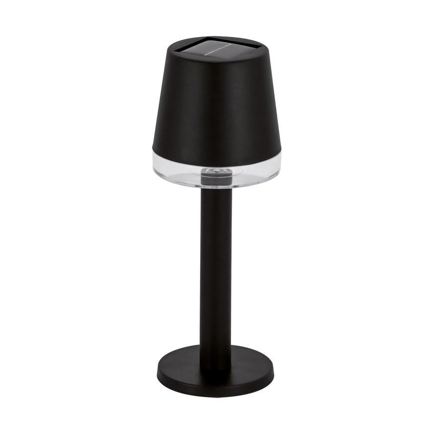 Czarna lampka solarna na taras Tulia LED 0,2W ciepłe światło 04370 IDEUS