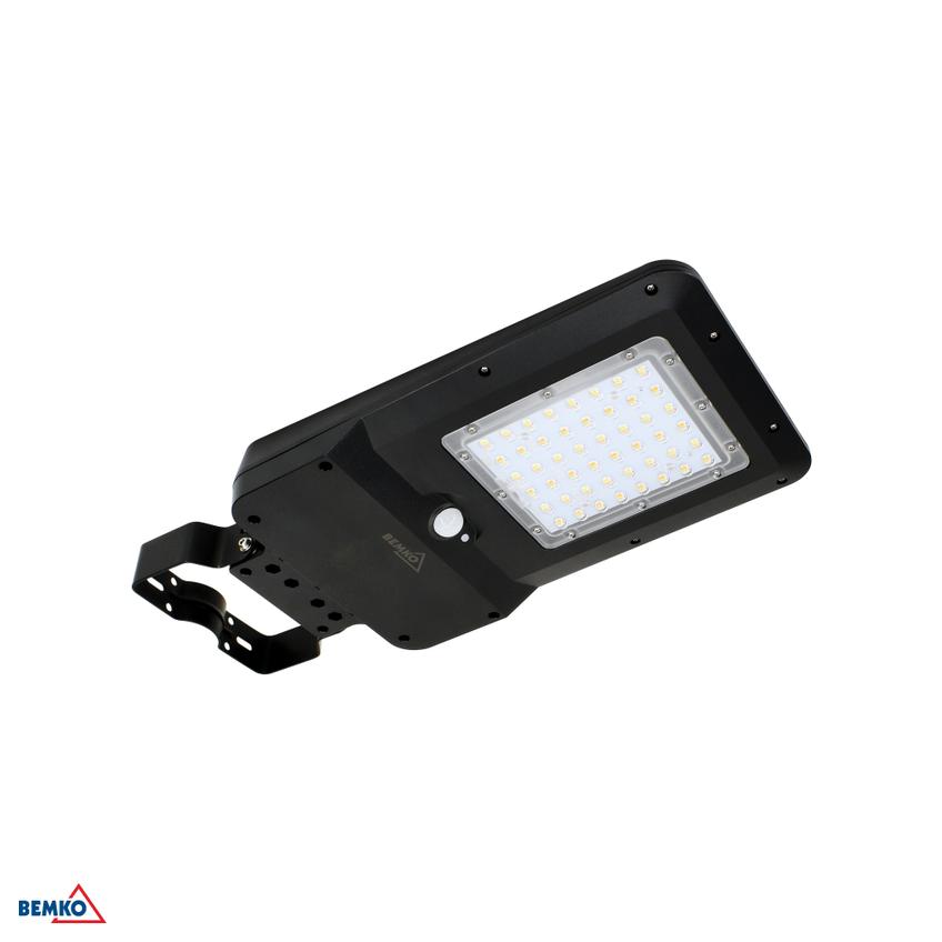 SOLARNA OPRAWA LAMPA ULICZNA LED SOLGER 20W 3000lm 3000/4000/6000K IP65 CZARNA Czujnik ruchu PIR BEM C83-SOG-020BL-CCT-PIR BEMKO