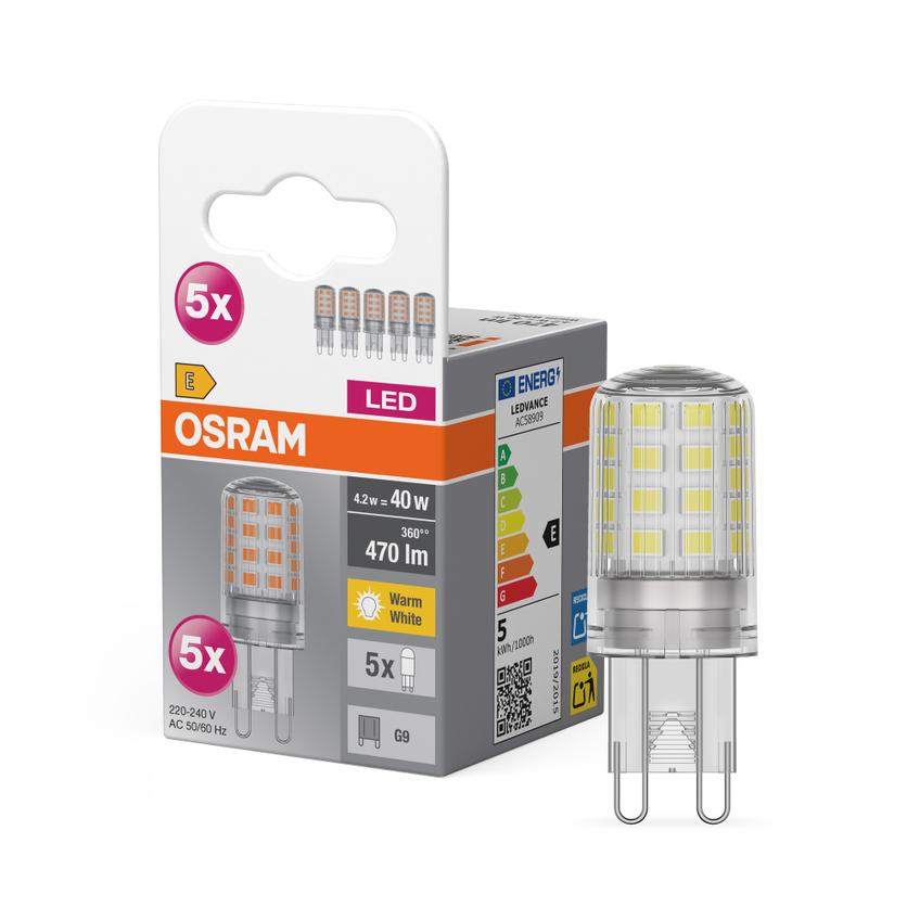 Lampa LED BASE SPECIAL PIN CL 40 non-dim 4.2W/827 G9 LEDVANCE - opk. 5 szt