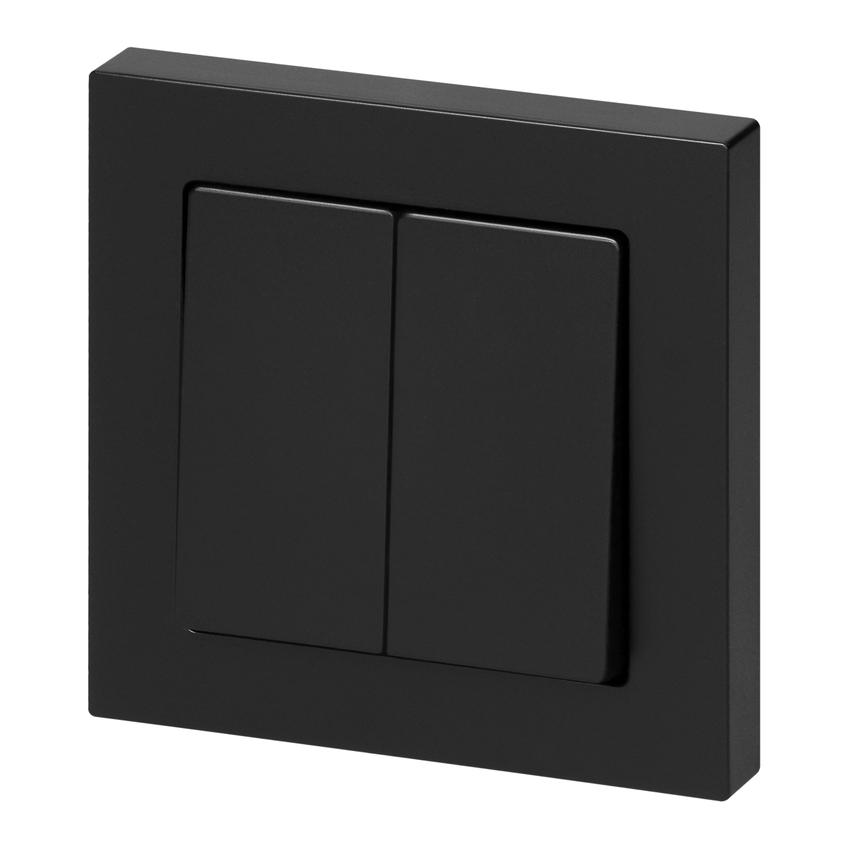 Łącznik podtynkowy świecznikowy z podświeleniem Malta, 10A, 250V, WP-2M/S, czarny mat FMS-101/P/B ORNO