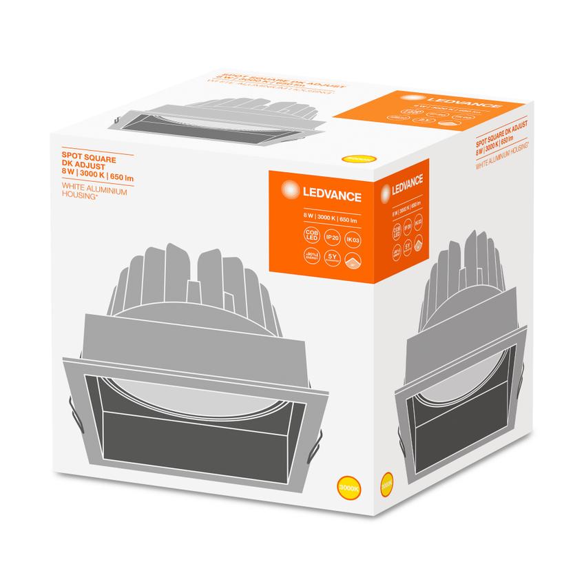 Oprawa SPOT SQUARE DARKLIGHT ADJUST 8W 3000K FL WT