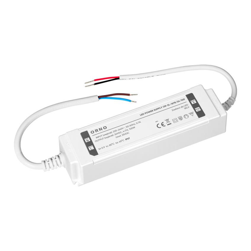 Zasilacz LED, hermetyczny, 24V, 100W, IP67, plastikowa obudowa OR-ZL-1678/24/100 ORNO