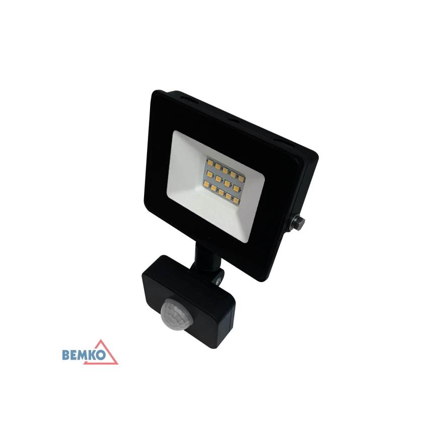 NAŚWIETLACZ LED SMD KASTEL 10W 4000K 800LM IP65 CZARNY CZ. PIR C64-S-LFK-010BL-4K S-C64-S-LFK-010BL-4K BEMKO