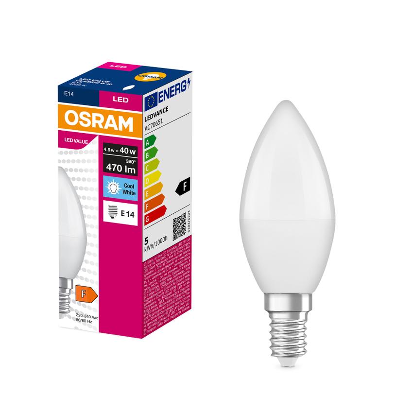 Lampa LED VALUE Classic B40 non-dim plastik 4,9W 840 E14