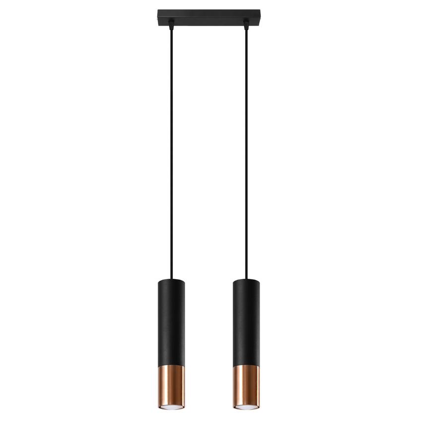Sollux Lampa wisząca LOOPEZ 2 czarny/miedź
