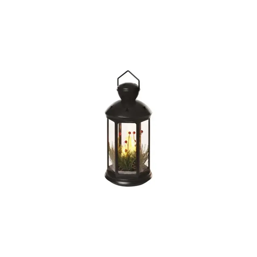Lampion 1 LED świeczki czarny 35 cm 3x AAA vintage IP20 DCLV15 EMOS