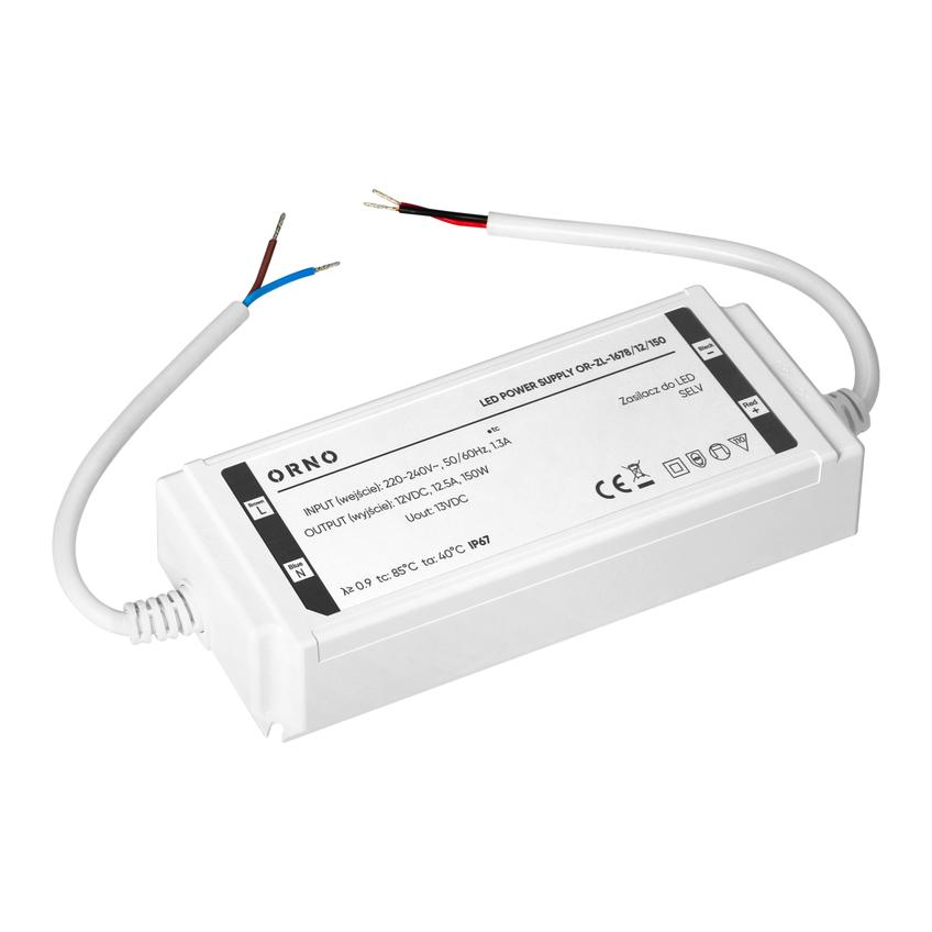 Zasilacz LED , hermetyczny, 12V, 150W, IP67, plastikowa obudowa OR-ZL-1678/12/150 ORNO