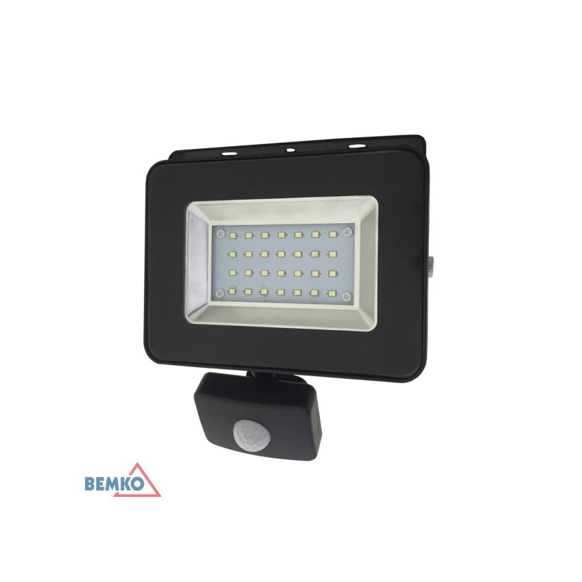 NAŚWIETLACZ LED SMD LOFOT 20W 6000K 1800LM IP65 CZARNY CZ. PIR C65-S-LFS-020BL-6K S-C65-S-LFS-020BL-6K BEMKO