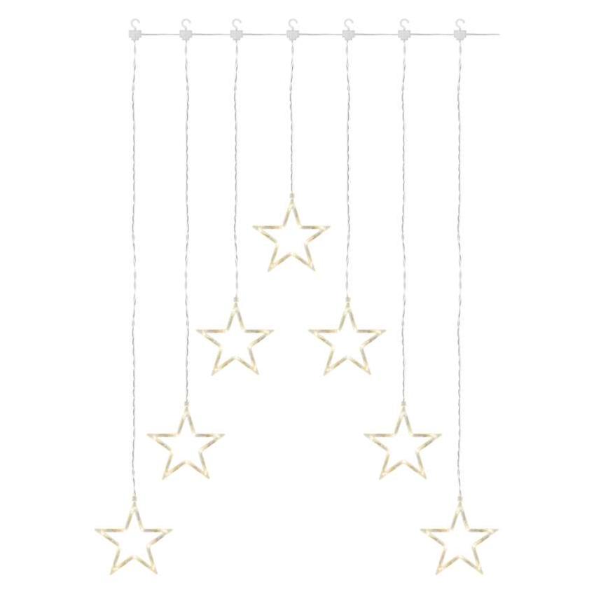 Lampki świąteczne kurtyna 70 LED sople gwiazdki 67x125 cm ciepła biel IP44 DCGW14 EMOS