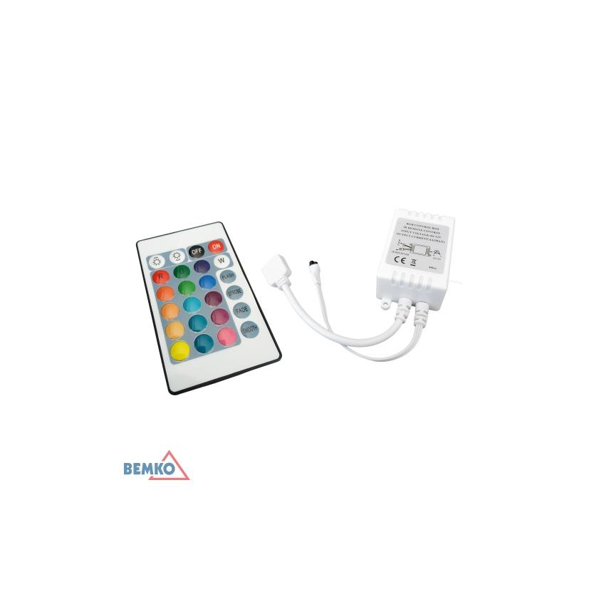 STEROWNIK LED IR 72W Z PILOTEM 24 PRZYCISKI RGB B44-IR-SRP-072-24-RGB BEMKO