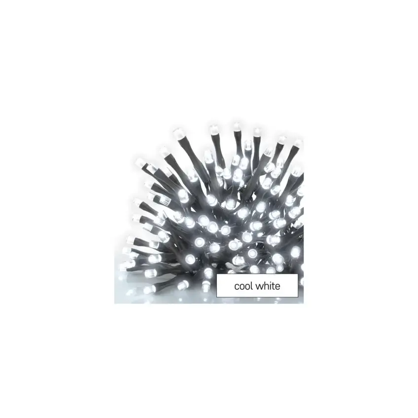 Lampki choinkowe łączone Standard łańcuch 100 LED 10m zimna biel IP44 timer D1AC03 EMOS