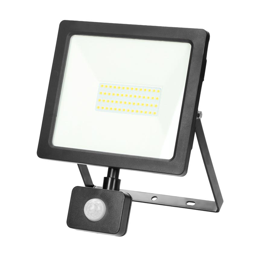 ALLED 50W Naświetlacz LED z PIR, 4000lm, IP44, 4000K, Alu+szkło FL/R-3 ORNO