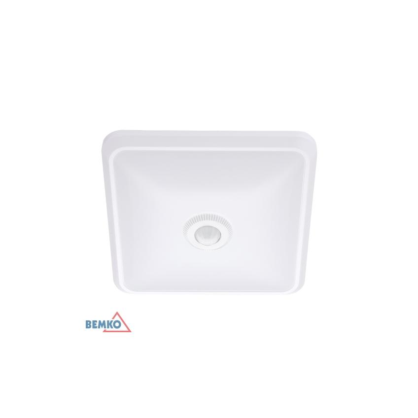 PLAFONIERA LED DORIA 12W 4000K 860LM IP20 KWADRAT CZ. PIR C38-ST58-124-PIR BEMKO