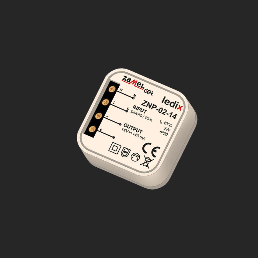 Zasilacz LED dopuszkowy 14V DC 2W ZNP-02-14 LDX10000027 LDX10000027-WPL ZAMEL