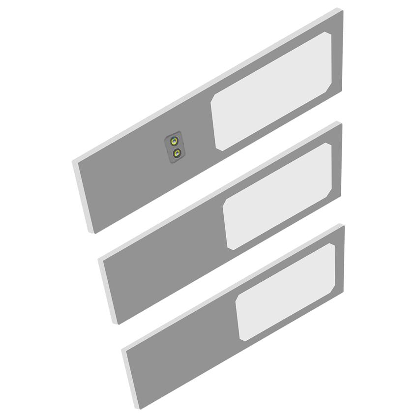 PLANA zestaw 3 lamp podszafkowych LED, 3x4W, 3x240lm, 4000K, z włącznikiem bezdotykowym, szare AD-OM-6477L4/G ORNO