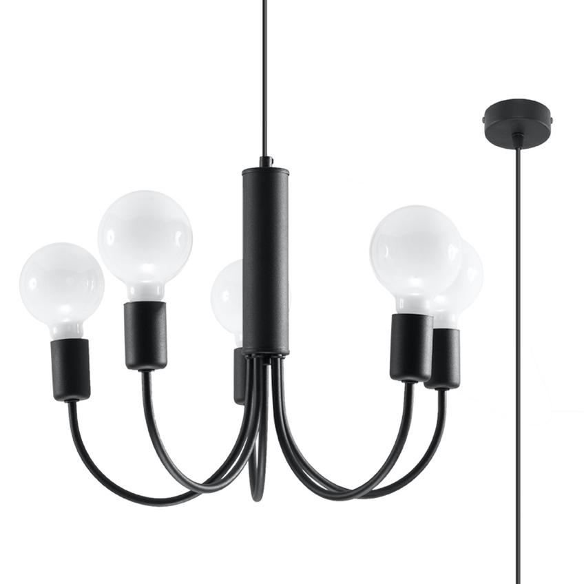 Sollux Żyrandol PICCOLO 5 czarny SL.0855