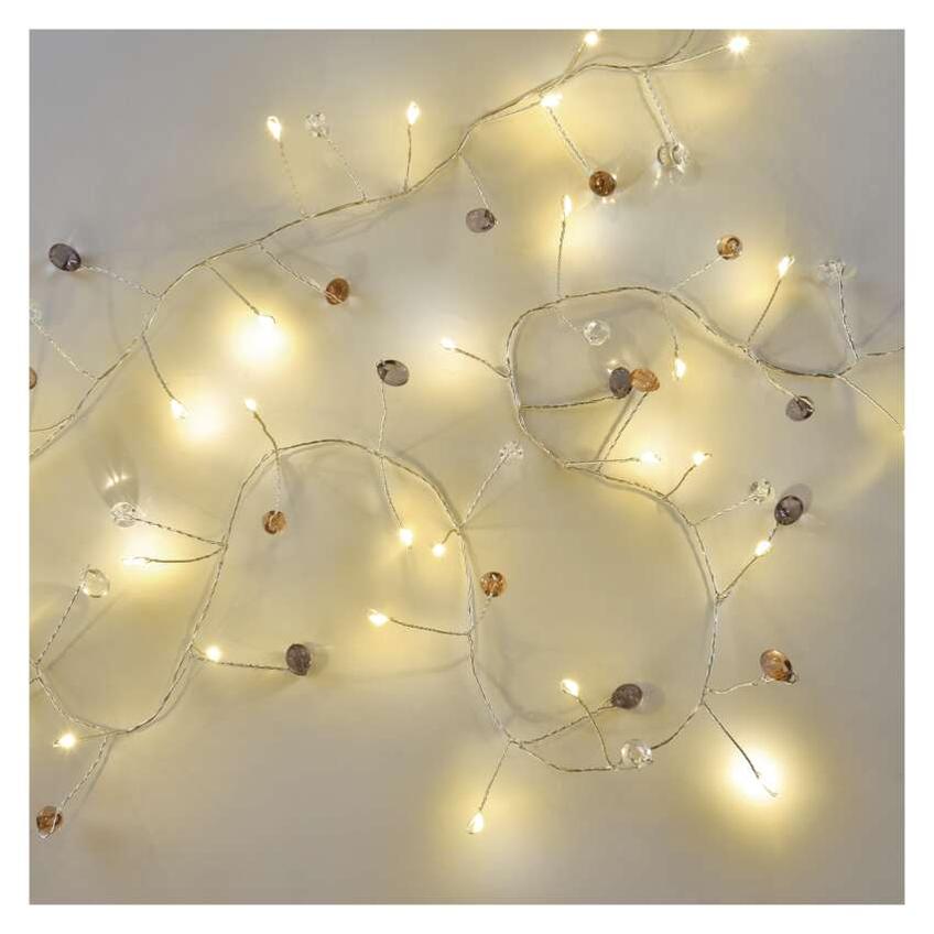 Lampki świąteczne girlanda cyrkonie 40 LED 1,2 m 3x AA ciepła biel IP20 timer DCGW16 EMOS