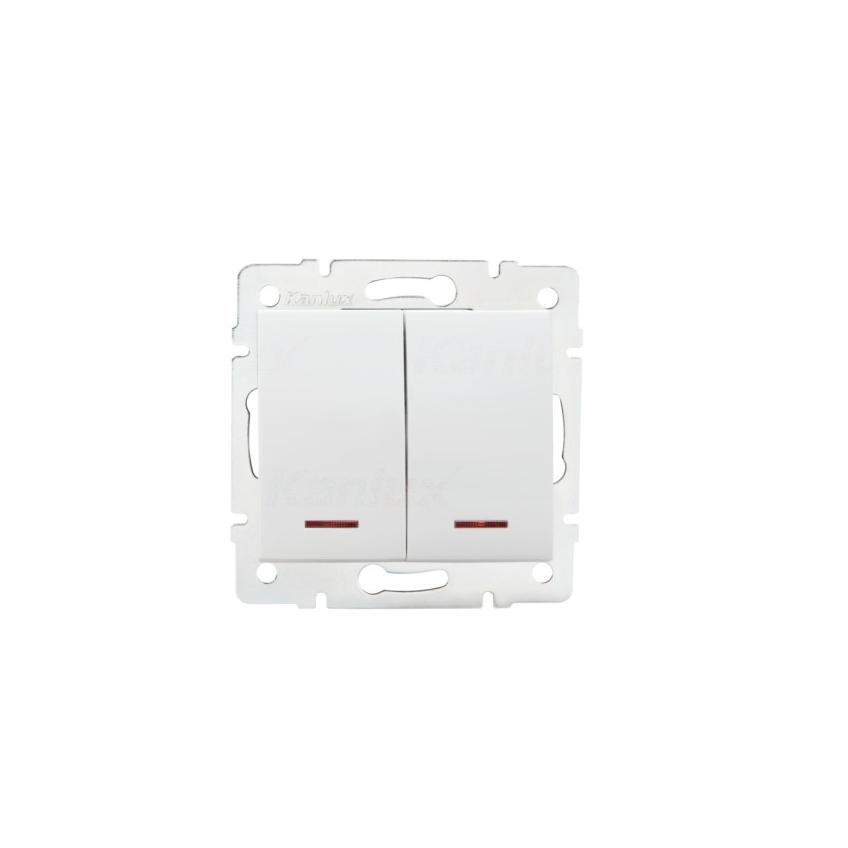 Łącznik dwugrupowy świecznikowy z LED LOGI 02-1120-102 biały 25079 KANLUX