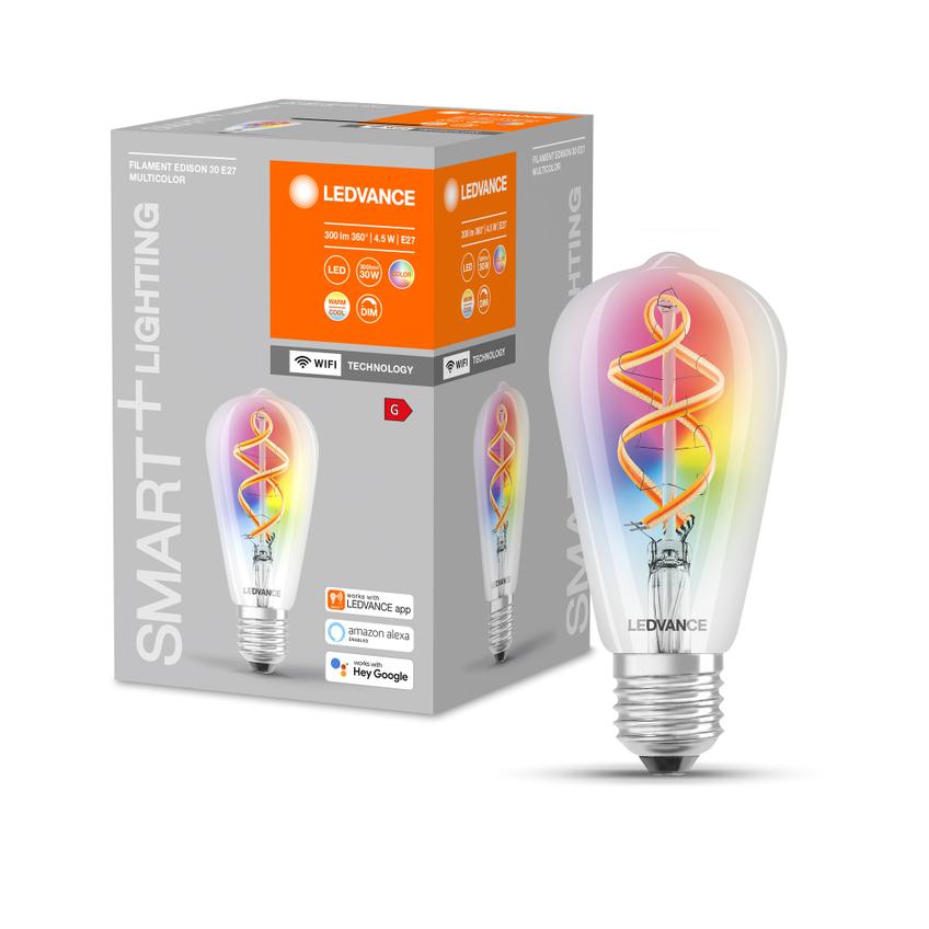 Lampa LED SMART+ WiFi CL Edison Filament szkło przezroczyste RGBW 30  4,5W/827 E27