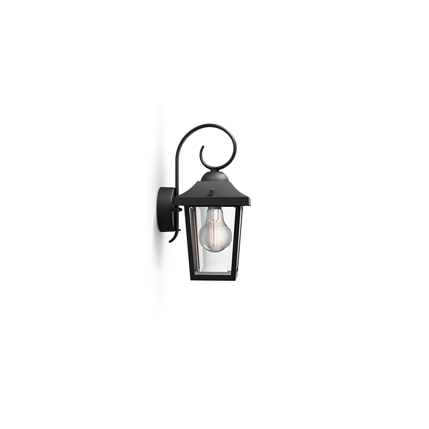 Buzzard wall lantern black 1x60W 230V myGarden Kinkiet 9,15005E+11 PHILIPS