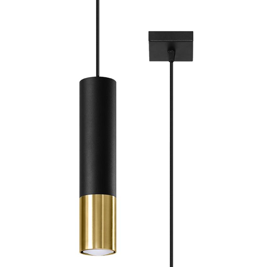 Sollux Lampa wisząca LOOPEZ 1 czarny/złoty SL.0952