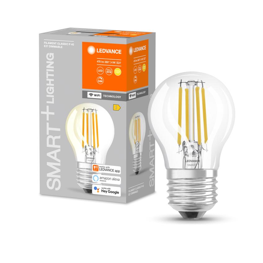 Lampa LED SMART+ WiFi CL P Filament szkło przezroczyste DIM 40 4W/827 E27