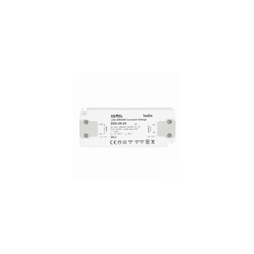 ZASILACZ LED SLIM 24V DC 20W TYP: ZNS-20-24 LDX10000152 LDX10000152-WPL ZAMEL