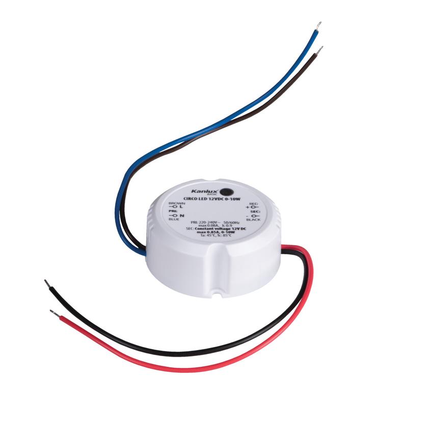 CIRCO N LED 12VDC 10W Zasilacz do puszki LED CIRCO N LED 12VDC 10W 12 DC max 850mA stałonapięciowy I 24242 KANLUX