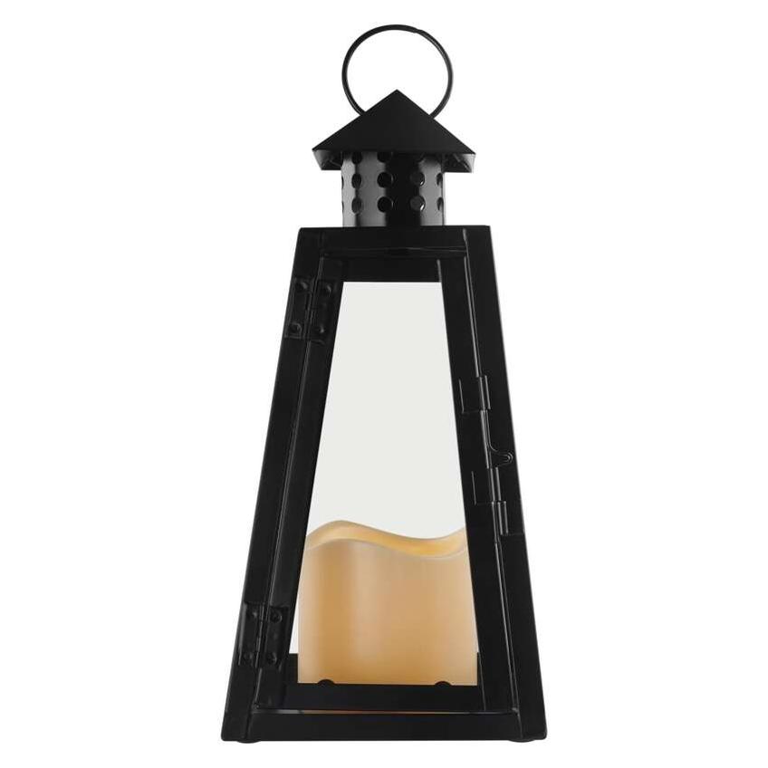 Lampion 1 LED świeczka 26,5 cm czarny 3x AAA vintage IP20 DCLV18 EMOS