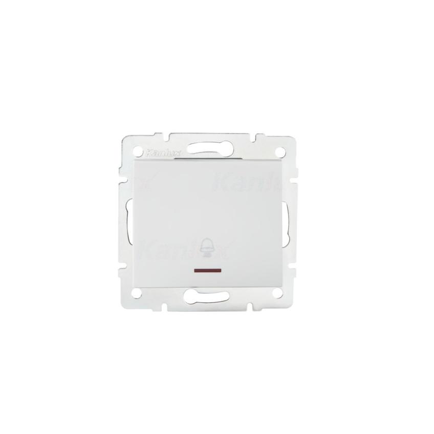 LOGI Łącznik zwierny dzwonek z LED śrubowy 10AX 250V biały 021080102 25075 KANLUX