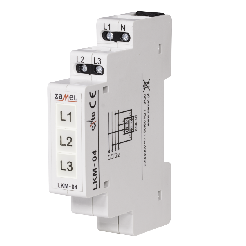 WSKAŹNIK ZASILANIA 230V/400V LED ŻÓŁTA/ZIELONA/CZERWONA TN TYP: LKM-04-40 EXT10000047 EXT10000047-WPL ZAMEL