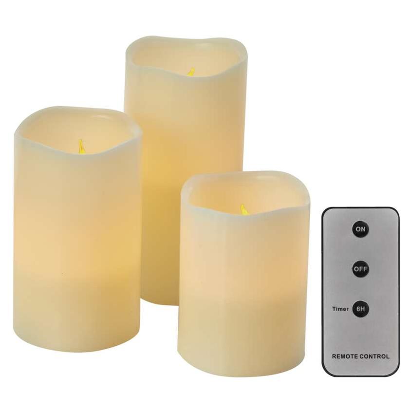 Świece woskowe LED okrągłe 9xAAA vintage timer 3szt IP20 pilot DCCV07 EMOS