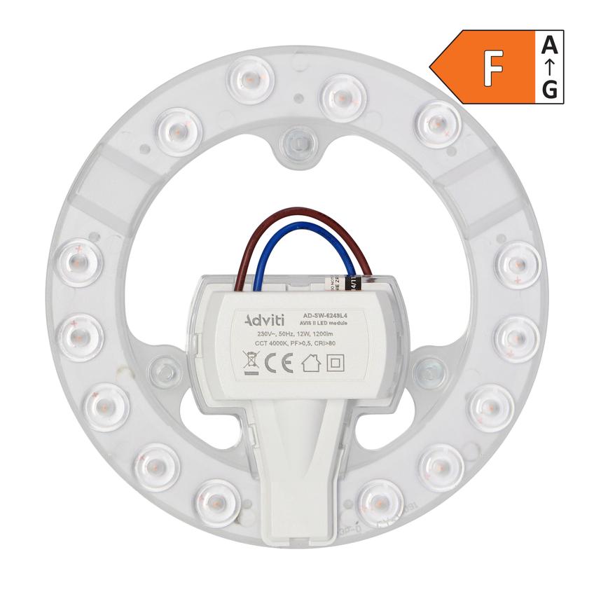 AVIS II panel świetlny, LED 12W 1200lm, 4000K, 3 neodymowe magnesy, O 137 AD-SW-6249L4 ORNO