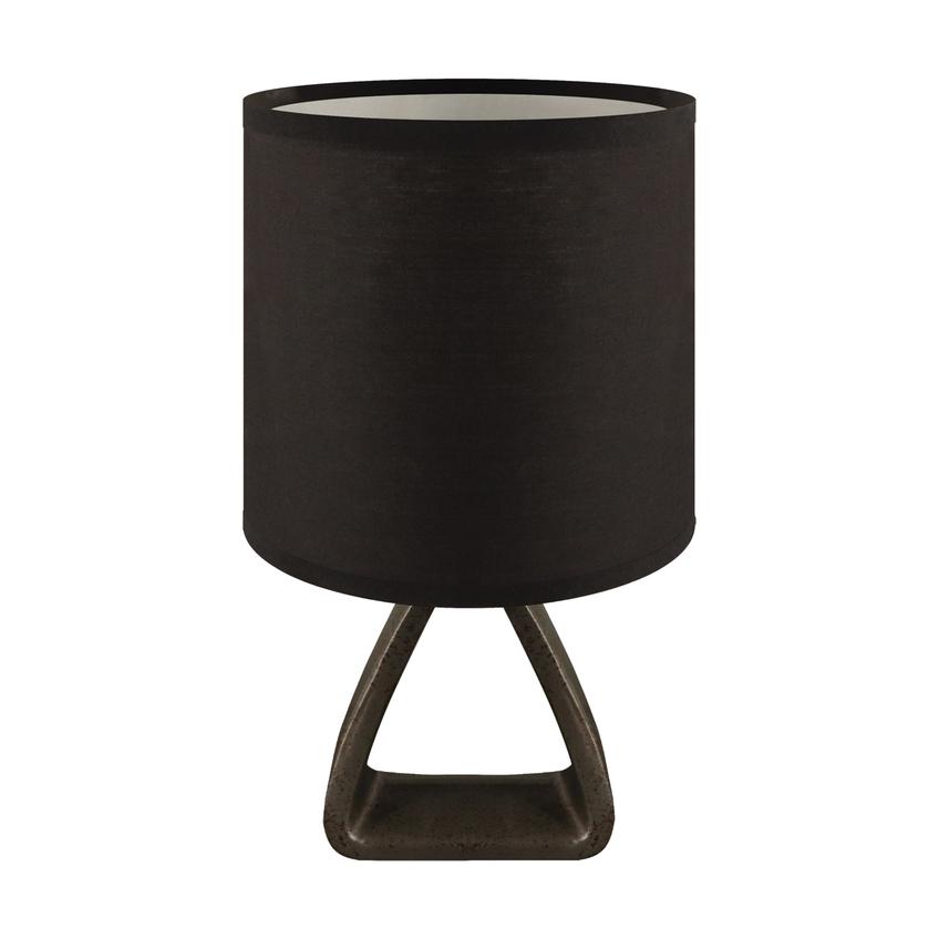 Lampka nocna stołowa abażur ATENA E14 czarna ceramiczna 04058 IDEUS