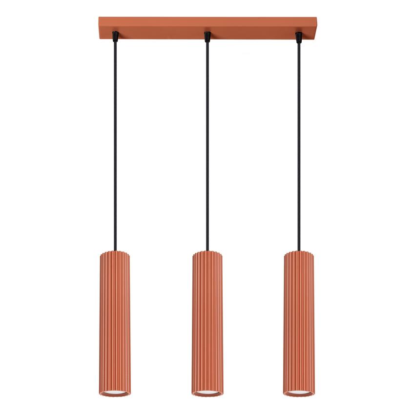 Sollux Lampa wisząca KARBON 3L ochra czerwona SL.1632