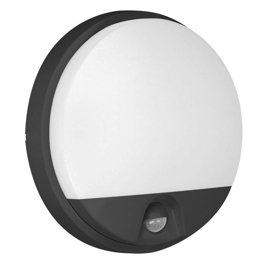 AGAT LED 10W, oprawa ogrodowa z czujnikiem ruchu, 140st, 800lm, IP54, 4000K, czarna AD-OP-6111BLPMR4 ORNO