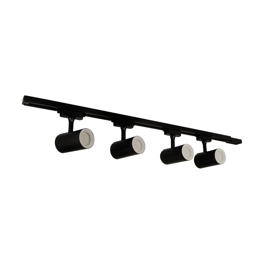 Oprawa do zamontowania na szynoprzewodzie (4 szt.)/Szynoprzewód LUTER 4xGU10 BLACK 04080 IDEUS