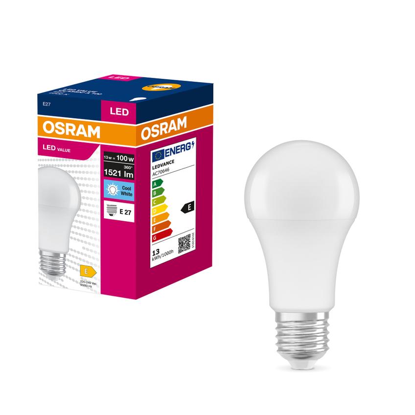 Lampa LED VALUE Classic A100 non-dim plastik 13W 840 E27