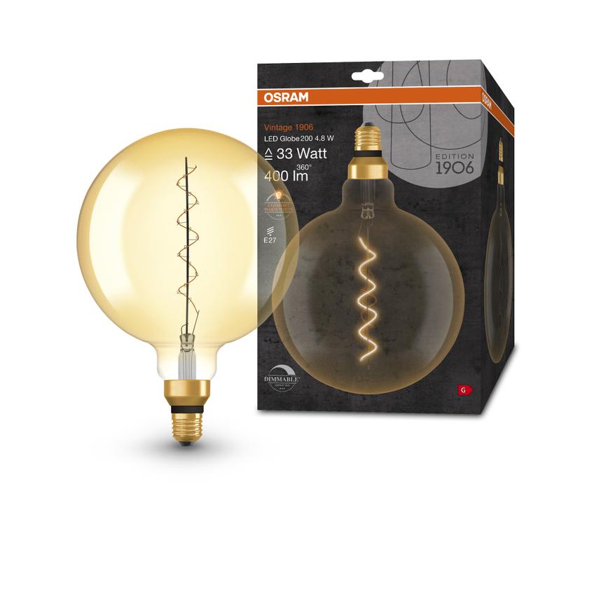 Lampa LED Vintage 1906 GOLD 200 dim 4,8W/822 szkło przezroczyste E27