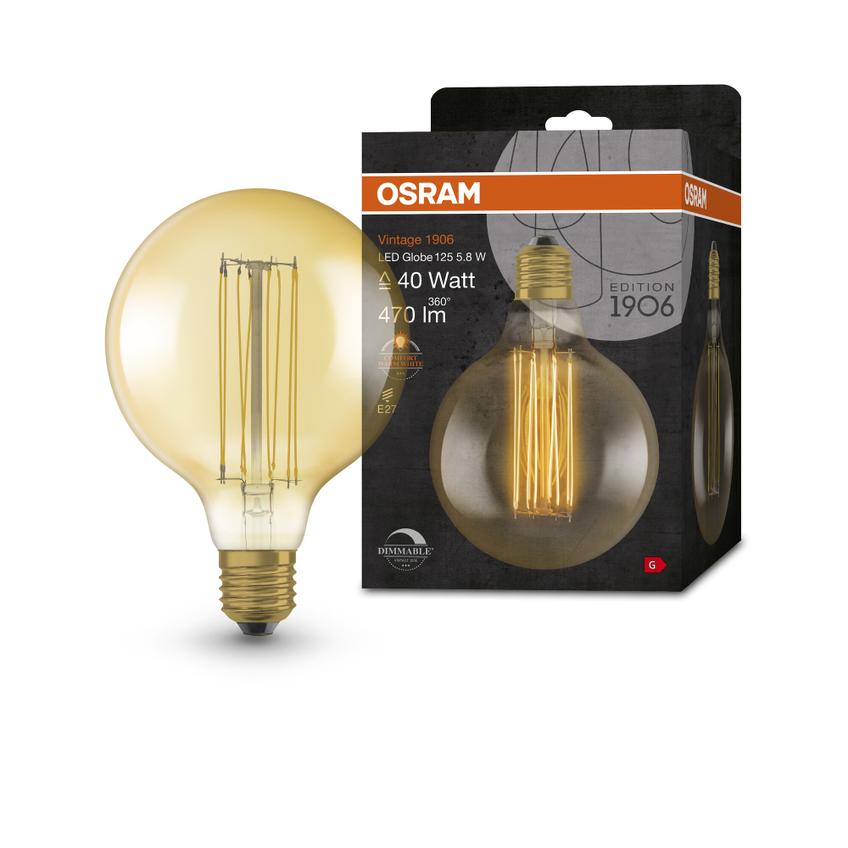 Lampa LED Vintage 1906 GOLD 125 dim 5,8W/822 E27