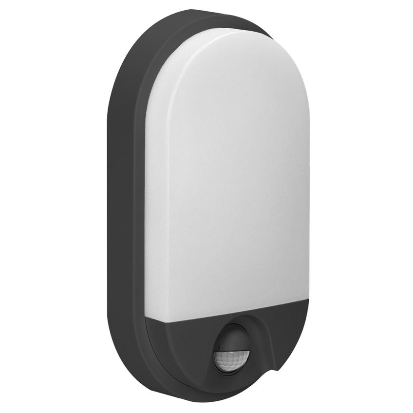 NEFRYT LED 10W, oprawa ogrodowa z czujnikiem ruchu, 800lm, IP54, 4000K, czarna AD-OP-6110BLPMR4 ORNO