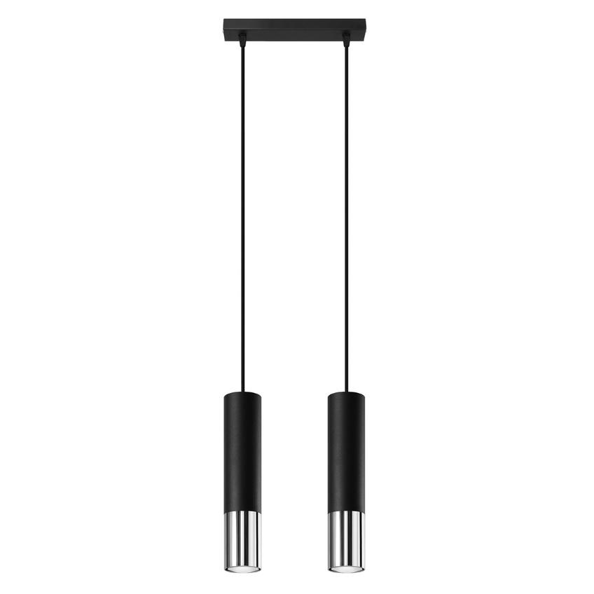 Lampa wisząca LOOPEZ 2 czarny/chrom