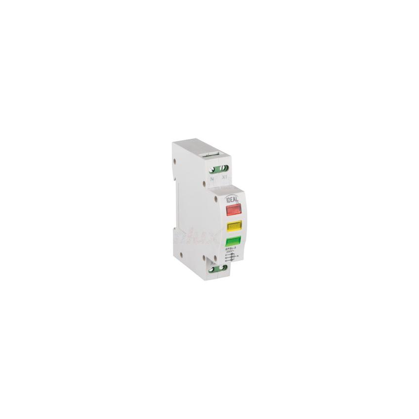 Wskaźnik napiecia Lampka modułowa LED 3-fazowa 3P czerwona żółta zielona KLI-RGY IDEAL 32893 KANLUX