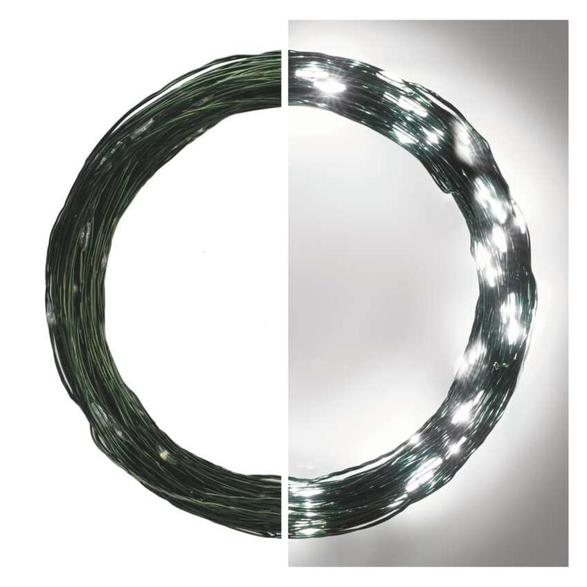 Lampki świąteczne nano łezki 150 LED 15m zimna biel IP44 timer D3AC05 EMOS